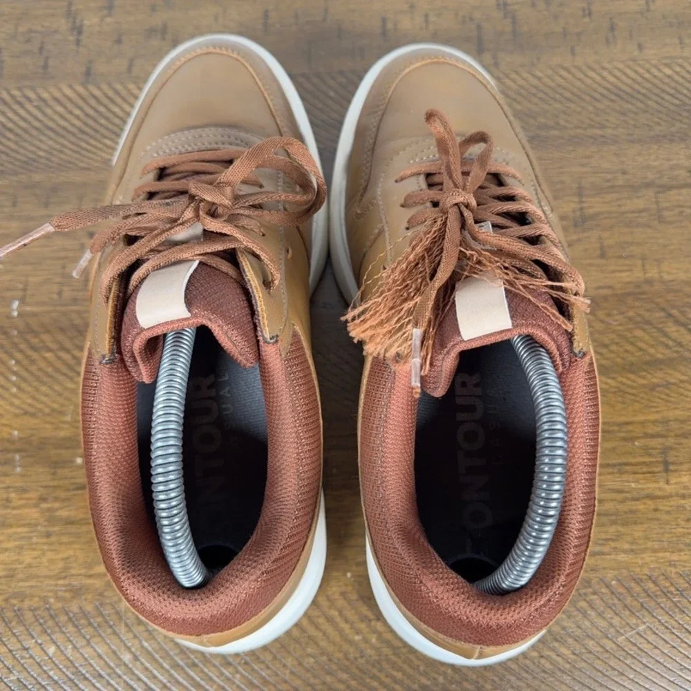 FootJoy Golf Shoes Mens 8 Wide‎ Brown Contour Casual Spikeless Leather Athletic
